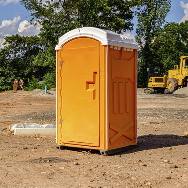 how often are the portable restrooms cleaned and serviced during a rental period in New Lexington OH